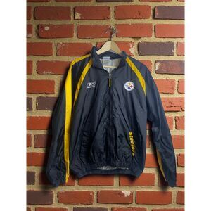 Vintage Pittsburgh Steelers Reebok NFL Windbreaker Jacket - Size Kids XL (18-20)
